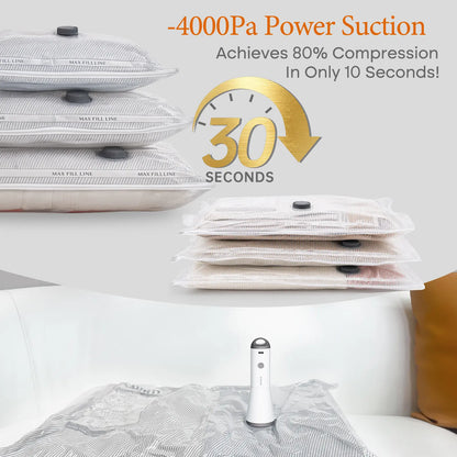 【Summer Vibes】Vacease Cordless Travel Vacuum Bag Set with Rechargeable Air Pump，9/12/15/24-Pack Space Saving Storage Bags, Airtight Resealing Sealed Organizers for Luggage, Sturdy Lightweight Clothes Storage Solution, Vacuum Bags for Travel