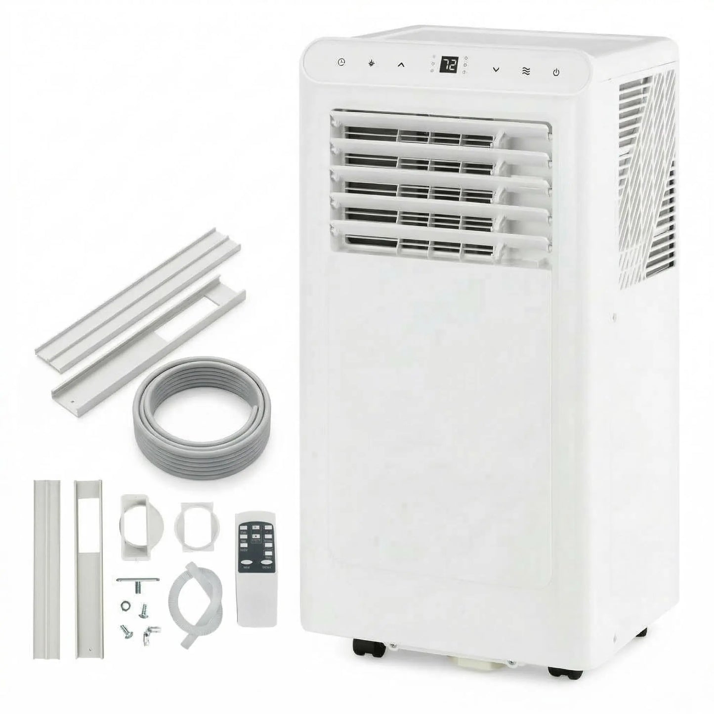 Garvee 8000 BTU Portable Air Conditioner with 3-In-1 Cooling, Dehumidifier, and Fan Functions for Rooms up to 350 Sq. Ft., Featuring Quiet Operation, Touch Panel, Remote Control, Washable Filter, and 24-Hour Timer