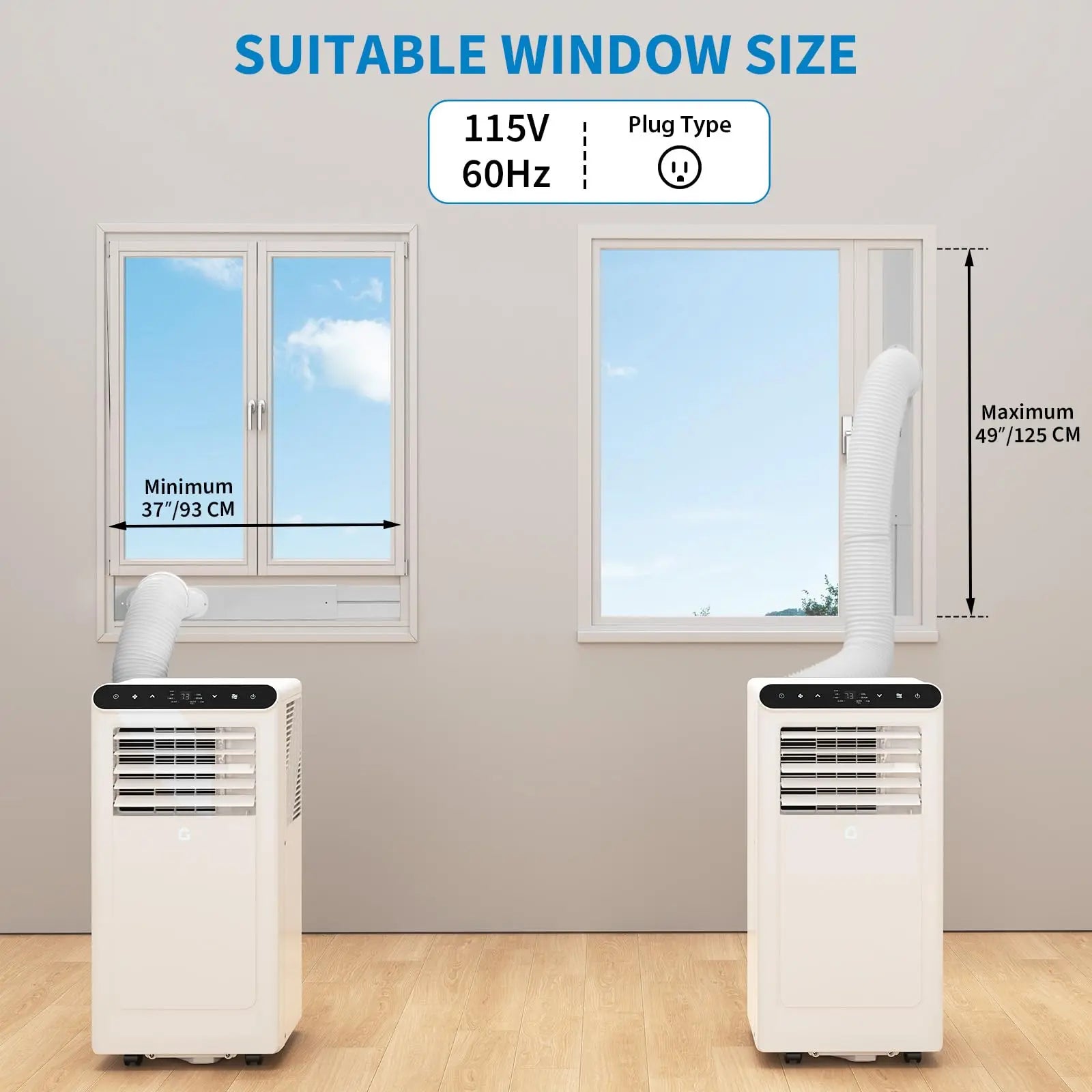 Garvee 8000 BTU Portable Air Conditioner with 3-In-1 Cooling, Dehumidifier, and Fan Functions for Rooms up to 350 Sq. Ft., Featuring Quiet Operation, Touch Panel, Remote Control, Washable Filter, and 24-Hour Timer