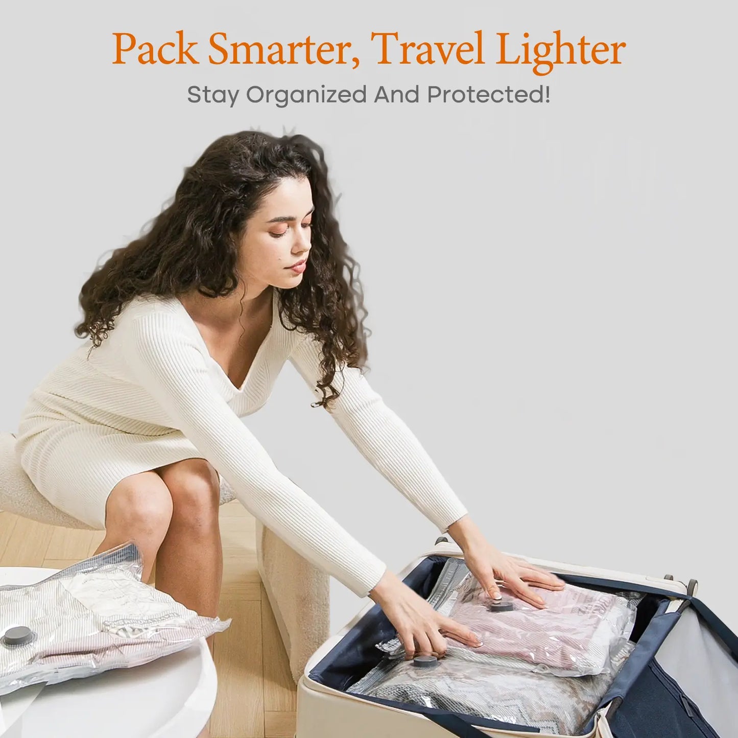 【Summer Vibes】Vacease Cordless Travel Vacuum Bag Set with Rechargeable Air Pump，9/12/15/24-Pack Space Saving Storage Bags, Airtight Resealing Sealed Organizers for Luggage, Sturdy Lightweight Clothes Storage Solution, Vacuum Bags for Travel