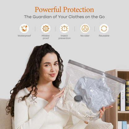 【Summer Vibes】Vacease Cordless Travel Vacuum Bag Set with Rechargeable Air Pump，9/12/15/24-Pack Space Saving Storage Bags, Airtight Resealing Sealed Organizers for Luggage, Sturdy Lightweight Clothes Storage Solution, Vacuum Bags for Travel